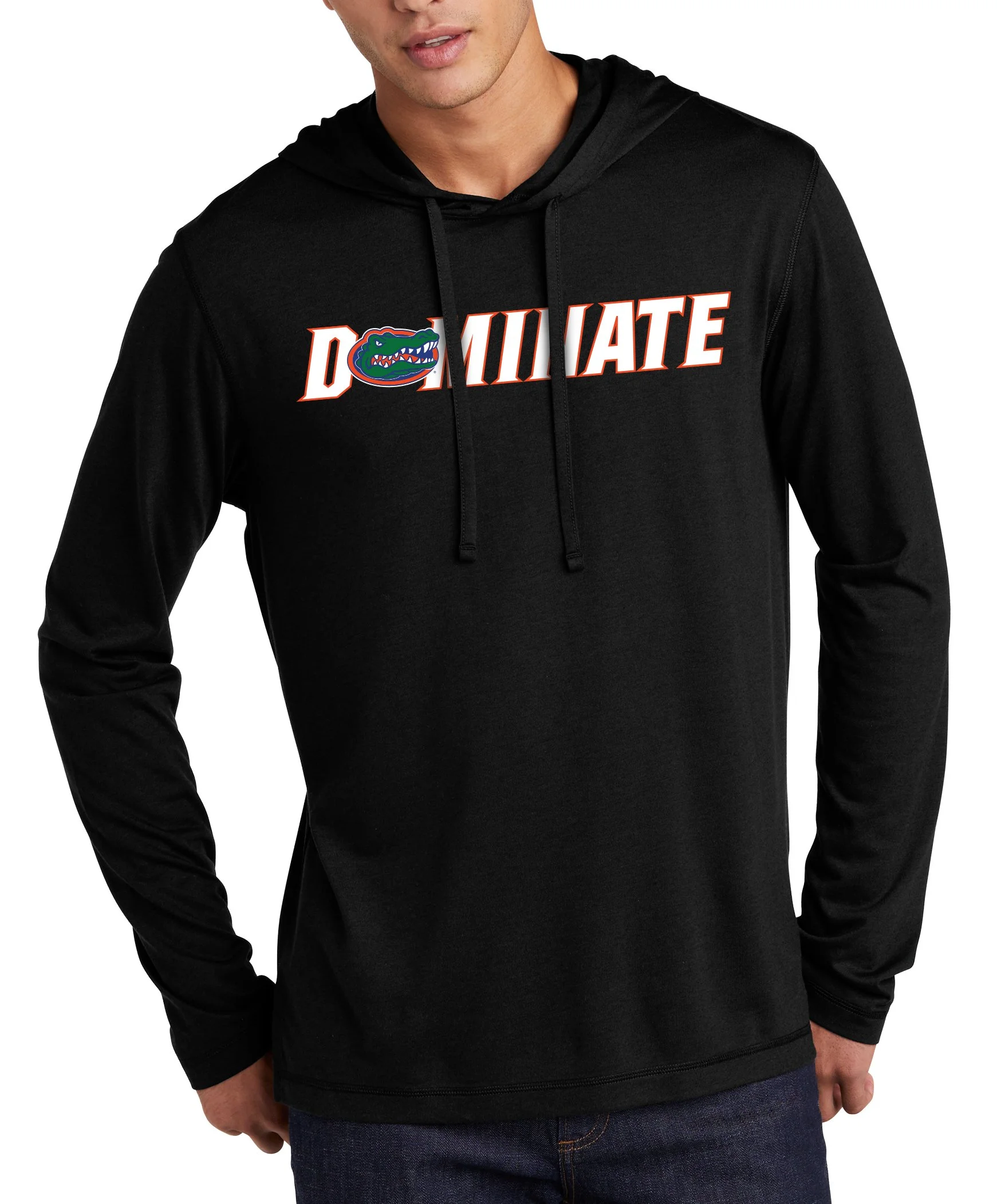 DOMINATE Hooded Long Sleeve Shirt — Alma Mater Design
